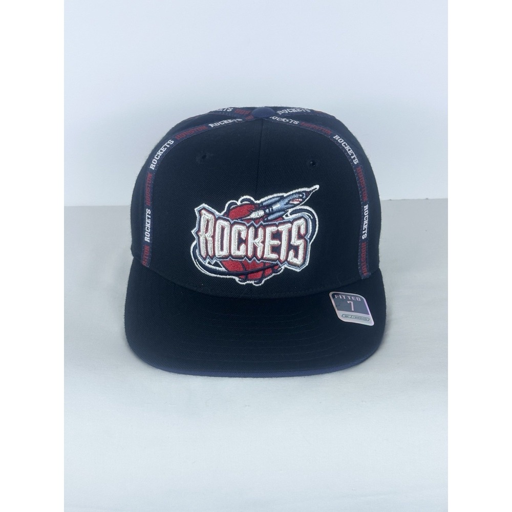 Vintage Reebok Houston Rocket Fitted Hat Size 7 Deadstock Y2K NBA Basketball NWT